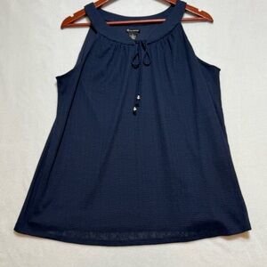 New Directions Dark Blue Sleeveless Blouse